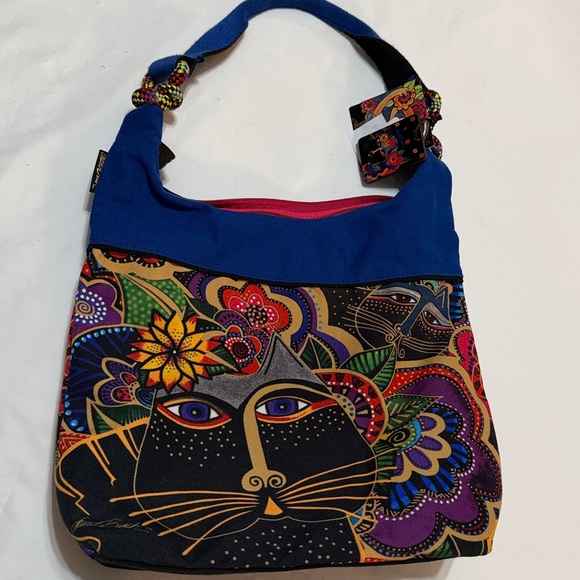 Laurel Burch Shoulder Tote Carlotta's Cats Colorful Bag Canvas NWT - Picture 8 of 11